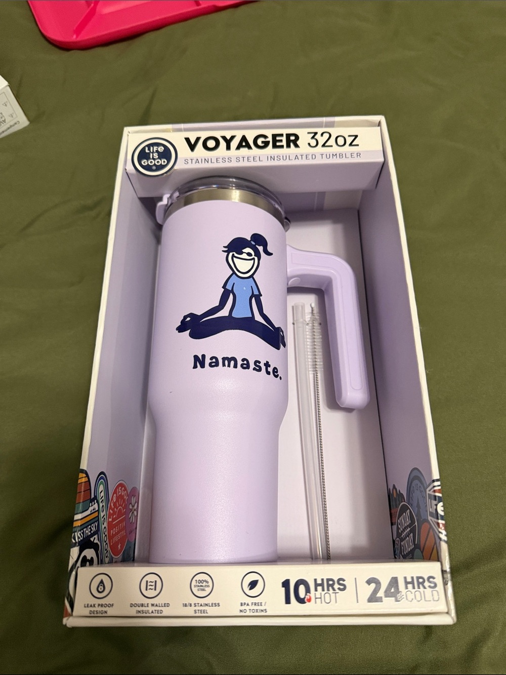 32oz Insulated Tumbler - Lavender Namaste